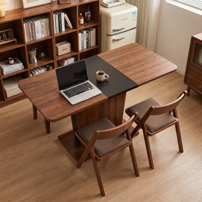 Extendable Dining Table with Modern Expandable Design, Space-Saving Rectangular Kitchen Table for Small Apartments, Home, Restaurant, Office