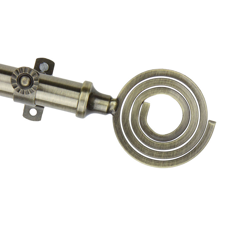 Tringle à rideaux simple réglable 0,81 po Heimann, Laiton antique, 28 po à 48 po (chaque côté)