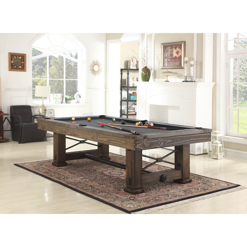 Rio Grande Slate Pool Table with Professional Installation Included, 7' 5", Weathered Bark, Golden