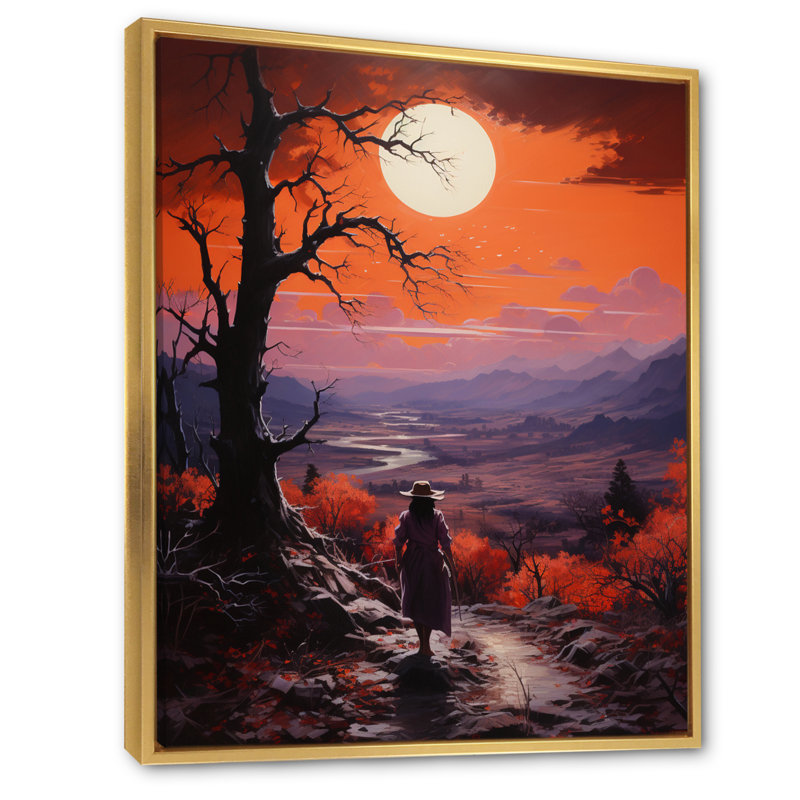 «Western Rugged Sunset II», reproduction sur toile, Cadre flottant doré, H 32 po x l 24 po x P 1 po