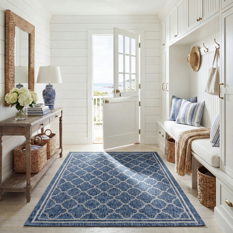 Alminas Performance Geometric Indoor/Outdoor Area Rug, Rectangle 5'3" x 7'7"