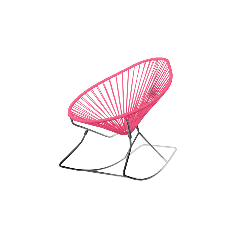 Chaise berçante intérieure / extérieure Acapulco, Rose / chrome