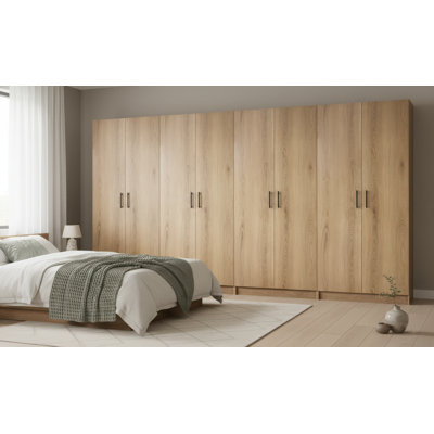 Armoire de rangement polyvalente en chêne Modex (ensemble de 4 pièces)