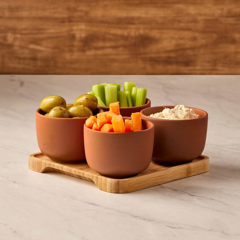 Share Round Bowls, Orange/Brown
