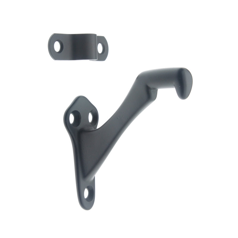 Solid Brass Hand Rail Bracket, Matte Black