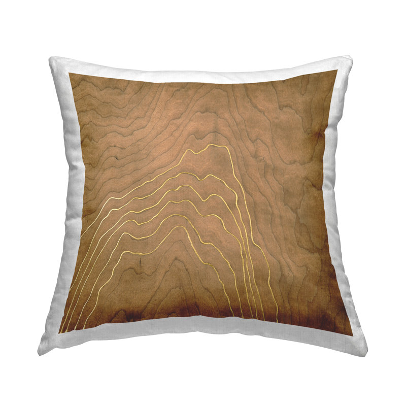 Coussin Victorian, H 18 po x l 18 po, Brun abstrait 3, Carrée