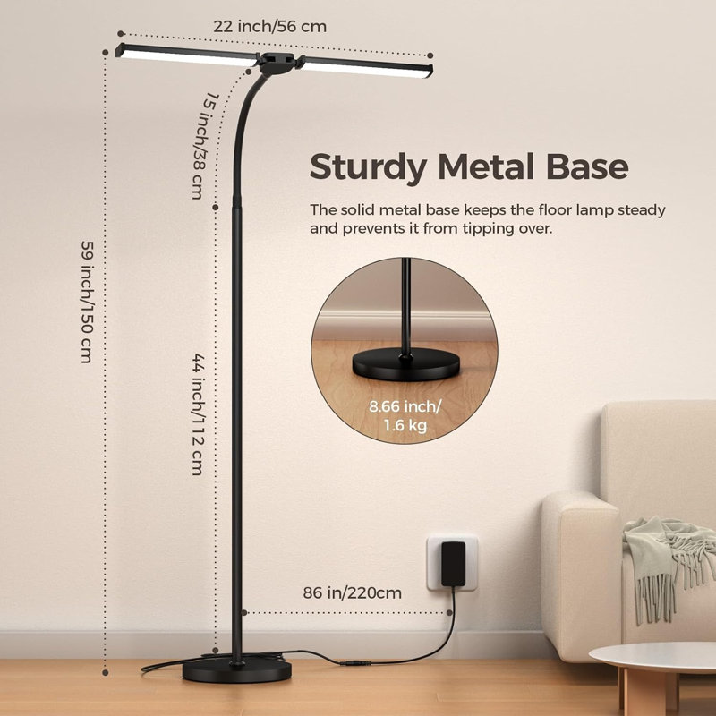 Lampe sur pied à DEL pour le salon, lampes de lecture lumineuses pour le bureau