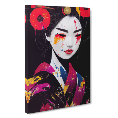 Painted Geisha No.1 - Wrapped Canvas Print