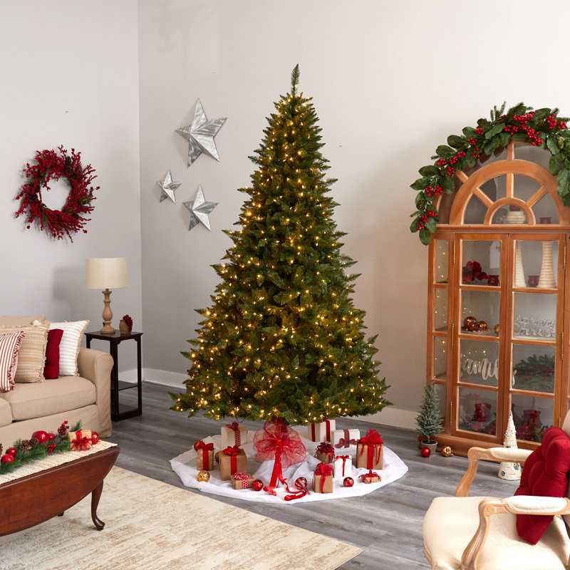 Lighted Artificial Christmas Tree, 9' H