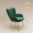 Plush Velvet Upholstered Armchair with Metal Legs-1684486190
