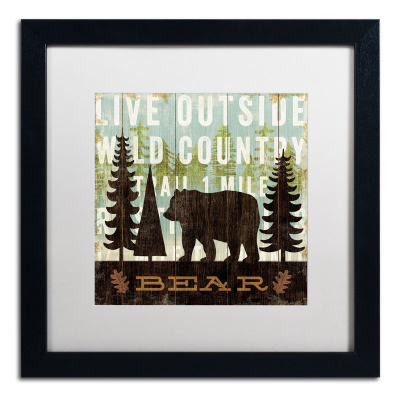 « simple vivre bear » par michael mullan, impression encadrée, Blanc, H 16 po x l 16 po
