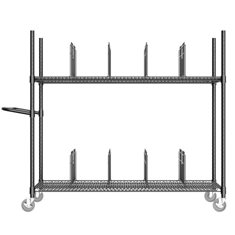 Support en carton robuste et réglable avec roulettes - capacité de 1200 lb, 8 séparateurs amovibles