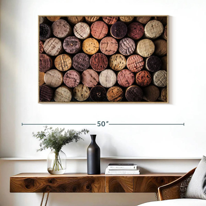 Collection de bouchons de vin, Cadre flottant en bois naturel, 40 po x 27 po