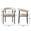 Chaise rembourrée avec accoudoirs courbés Modern Boucle