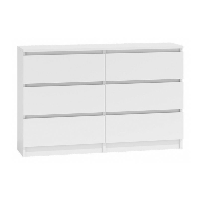 Traynor 120cm W 6 - Drawer Chest of Drawers, White