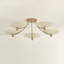 Troy Lighting Wolfe 60 inch wide 5 Light Semi Flush in Patina Brass/Soft Sand
