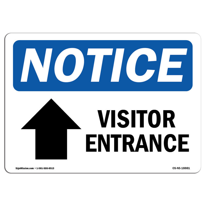 Signe d'entrée visiteur avec symbole
