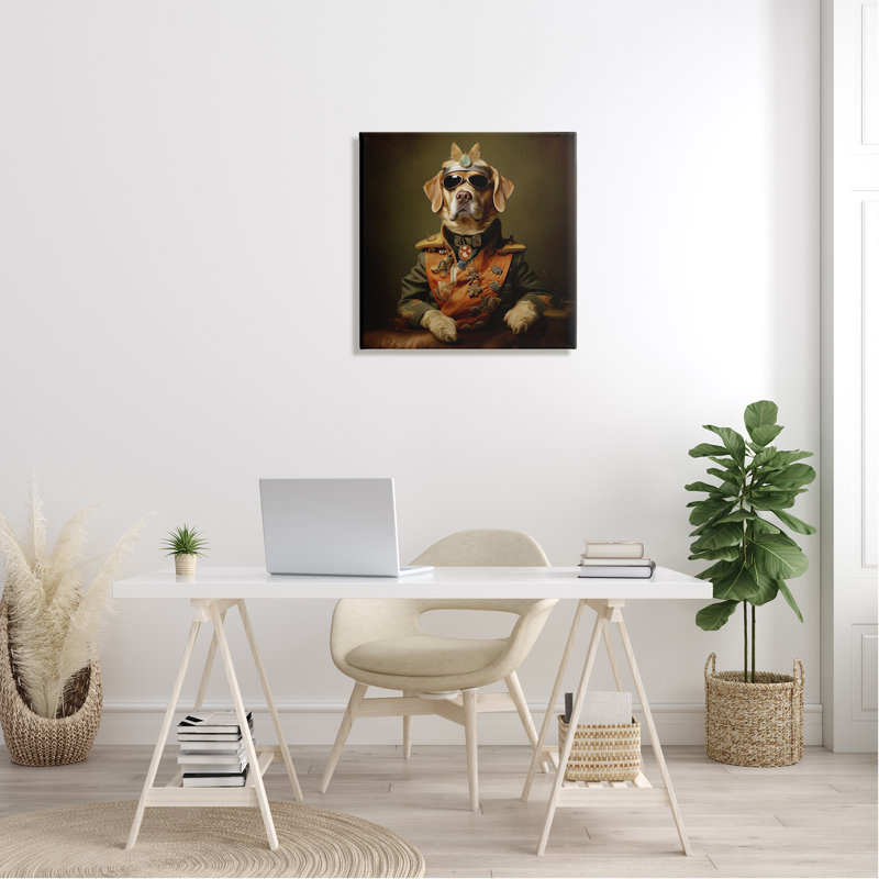«Dog In Vintage Vest», reproduction sur toile, H 24 po x l 24 po x P 1,5 po
