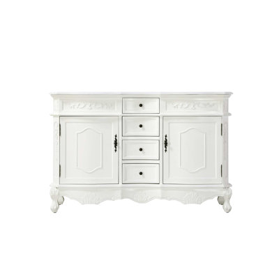 Meuble-lavabo double 54 po blanc antique