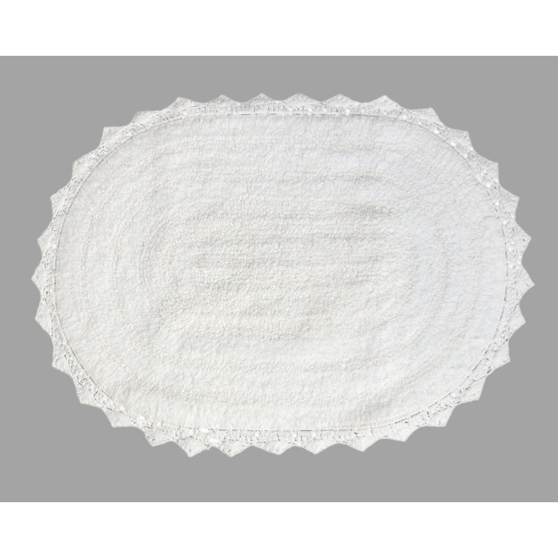100% Cotton Bath Rug, White