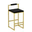 Ensemble de 2 tabourets de salle à manger rembourrés en velours de style moderne, base dorée, bas, avec assemblage rapide-1439770193