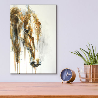 Art mural en verre épique «Expression 3» par Benedicte Gele, 12 po x 16 po