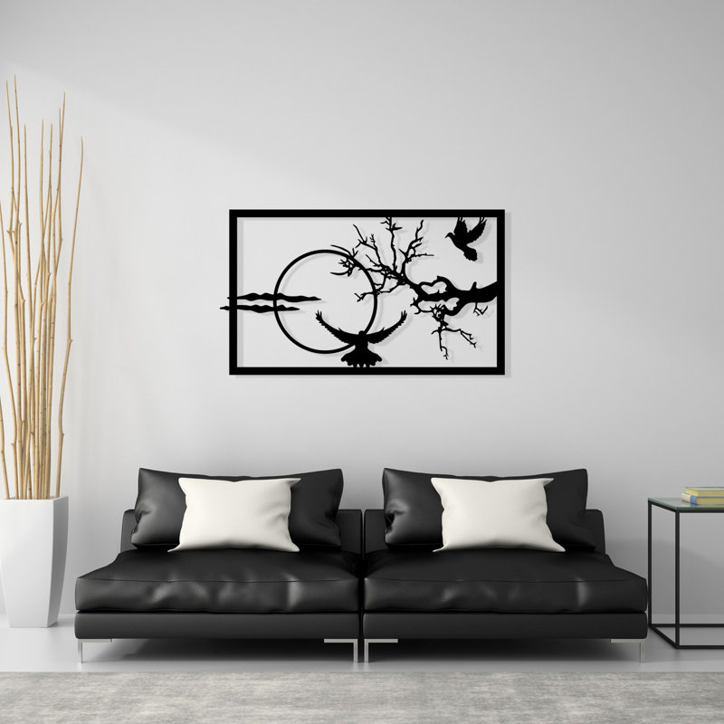 Stylish Decorative Metal Wall Accessory, Black Finish, 25.8 x 15.0 inches | 100% Metal Construction, Thickness: 0.05 inches | Perfect for Home Decor, Living Room & Office Spaces, Durable and Elegant Design