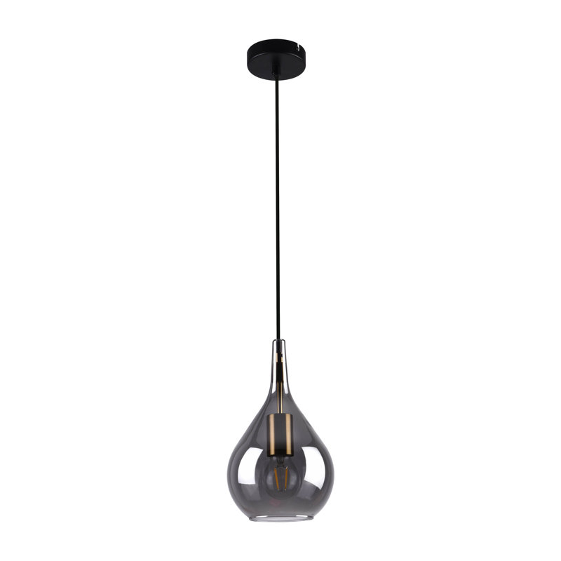 Dabrielle 1 - Light Polished Chrome Teardrop Pendant, 150cm H x 20cm W x 20cm D