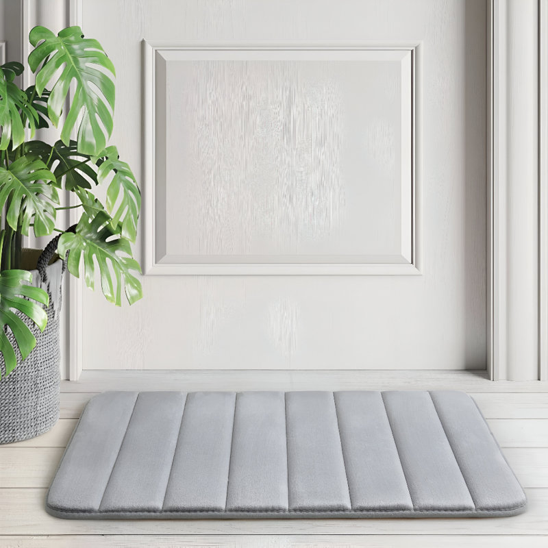 Rectangle Bath Mat, Silver, 60cm, 40cm