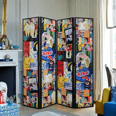 Fauvism Hand-Painted Birch Wood Divider