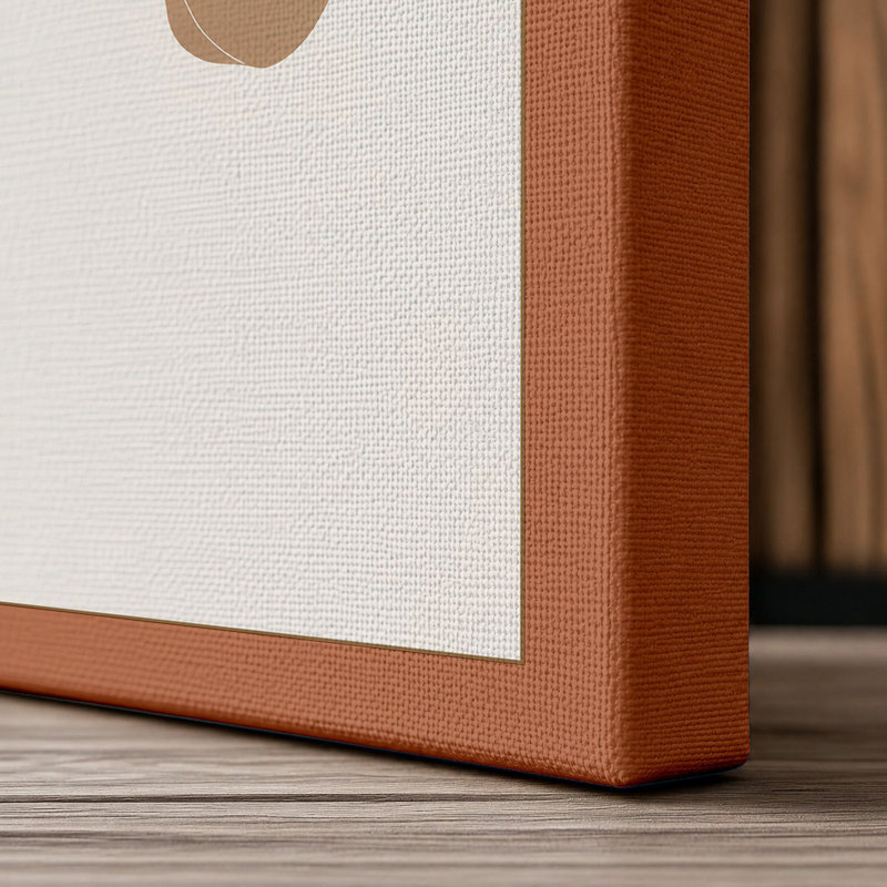 Zebra Head Study Minimalist - Wrapped Canvas, 18x12 - 45.7 x 30.5 cm, Terracotta Border