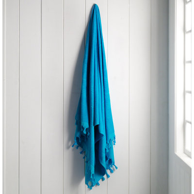Premium Fouta Beach Towel, 100% Cotton, 37.4 x 70.9 Inches | High Water Absorbent, Soft & Lightweight (8.2 oz/sq ft) | Turquoise Color, Machine Washable at 86-104°F | Perfect for Beach, Pool, and Spa