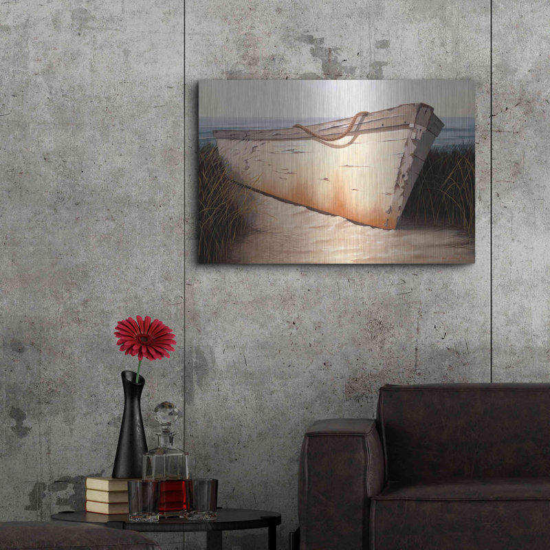 "Bateau blanc" par Karl Soderlund, H 24 po x l 36 po