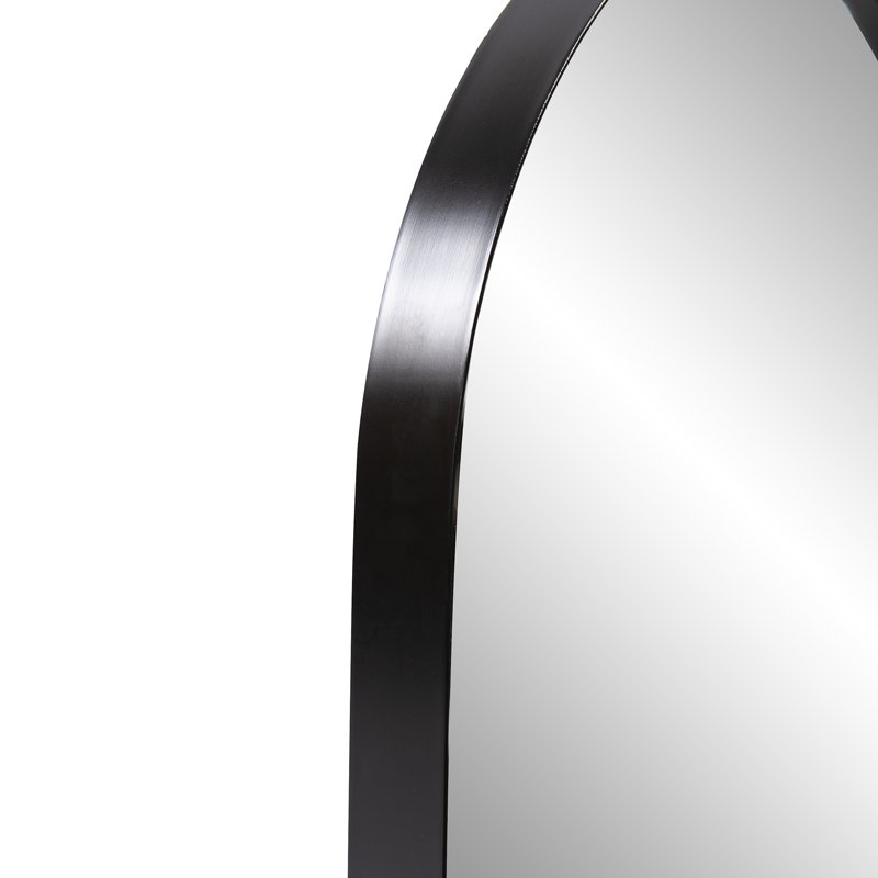 Miroir Capsule en argent brossé, Noir brossé