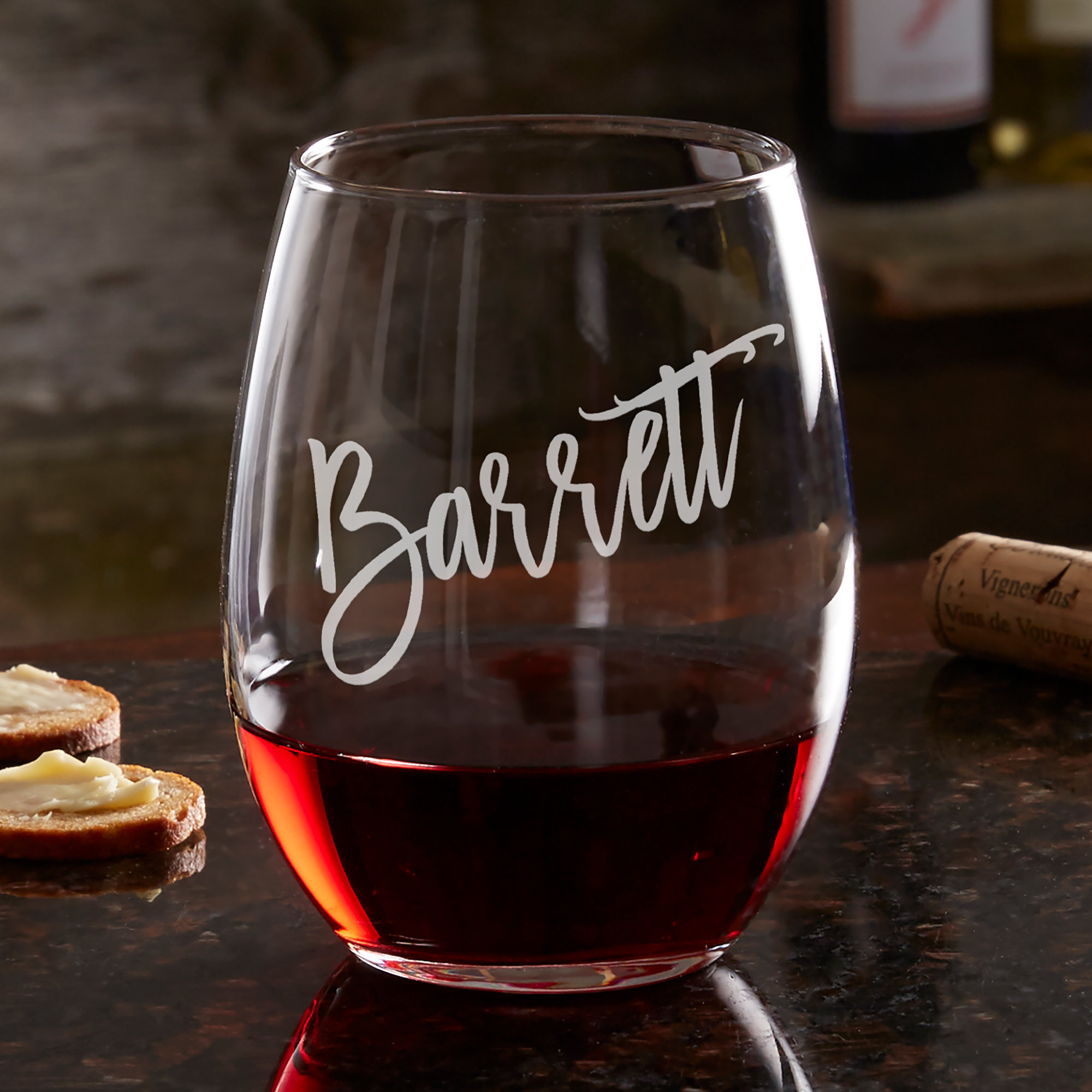 At Last Personalized 21oz Stemless Wine Glass