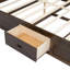 Lit plateforme en bois avec tête de lit multi-rangement, USB et 2 tiroirs-1404891758