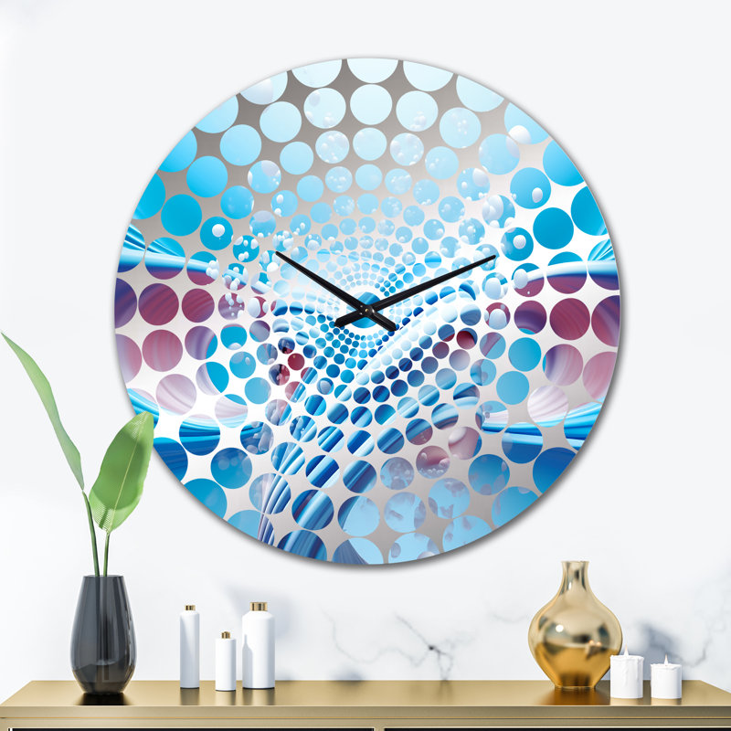 Bartie - Horloge murale abstraite fractale, Très grand