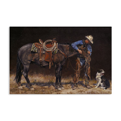 Western Horse & Dog Canvas Wall Art by David Graham