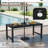 3PCS Dining Table Set w/ 2 BenchesPatio HDPE Weather Resistant Furniture Set Black-1784849582