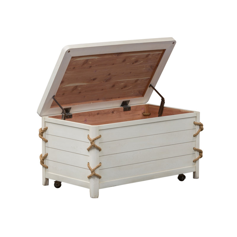 Alvon Wood Storage Trunk, White