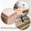 Table basse moderne en bois avec bordure perlée - Table basse rectangulaire de 47 po avec tablette de rangement ouverte, finition naturelle claire - Mobilier de salon de style campagne et bord de mer-655189737