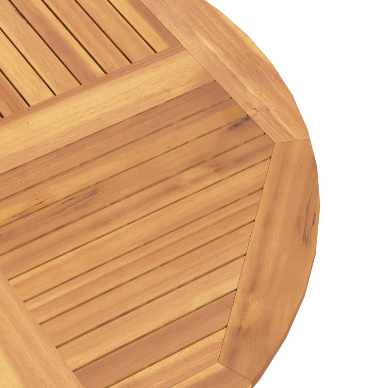 vidaXL Folding Dining Table Round Patio Table Solid Teak Wood Brown for 4 People with Umbrella Hole Compact Design for Garden and Patio 43.3"x43.3"x29.5"
