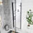 24.In W X 72.In H Pivot Shower Door, Matte Black Aluminum Frame, Half Frame ,1/4 In Thick Tempered Glass Explosion Proof Film