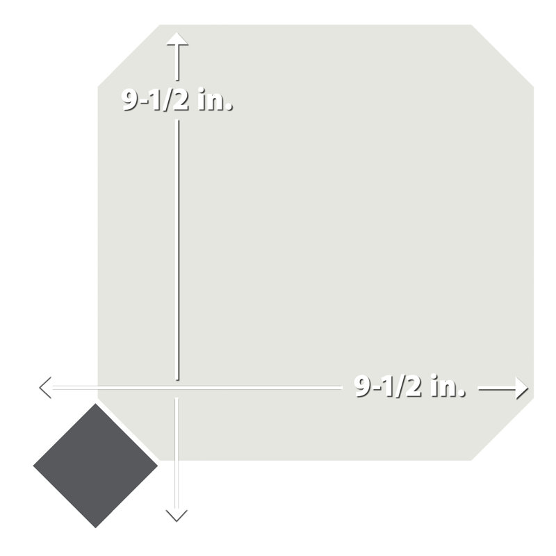 Vaudeville Octagon Nacar W/Taco 7-7/8 In. X 7-7/8 In. Porcelain Floor And Wall Tile, White/Gray