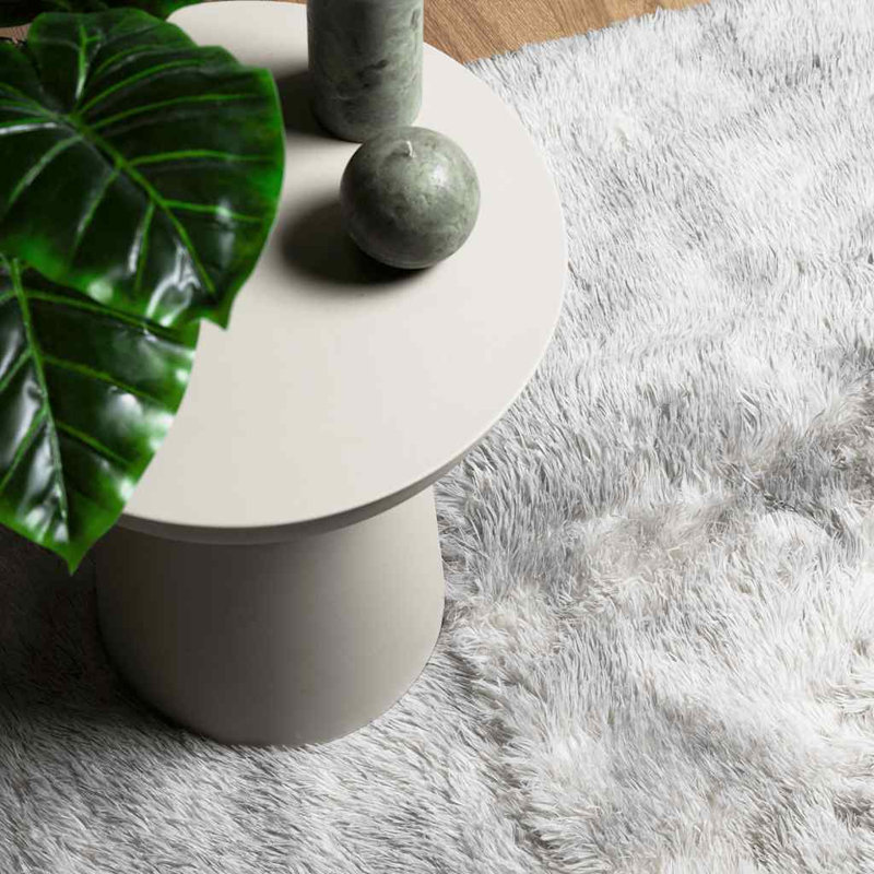 Shaggy Rug High Pile NAVARRA Light Grey Polyester, Rectangle 230 x 160cm