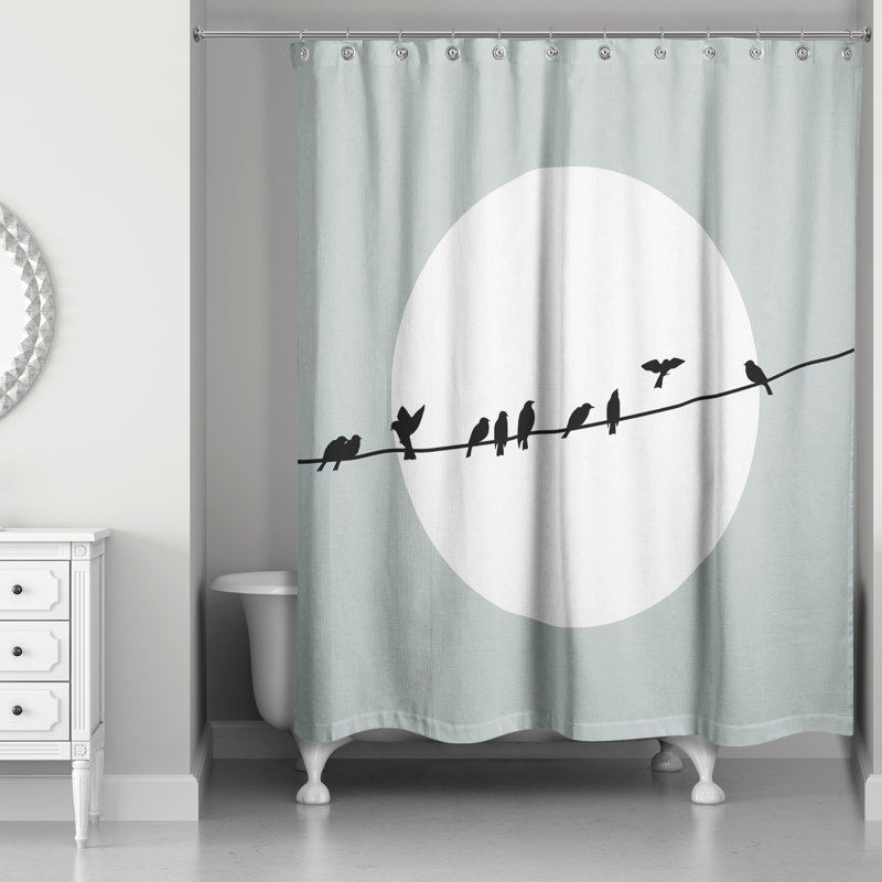 Rideau de douche simple, Bleu