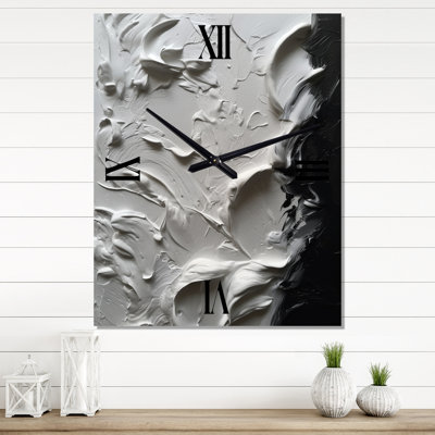 Janara - Horloge murale abstraite en marbre surdimensionnée
