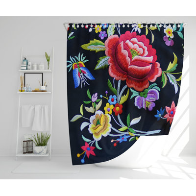 Ebright Polyester Shower Curtain Set