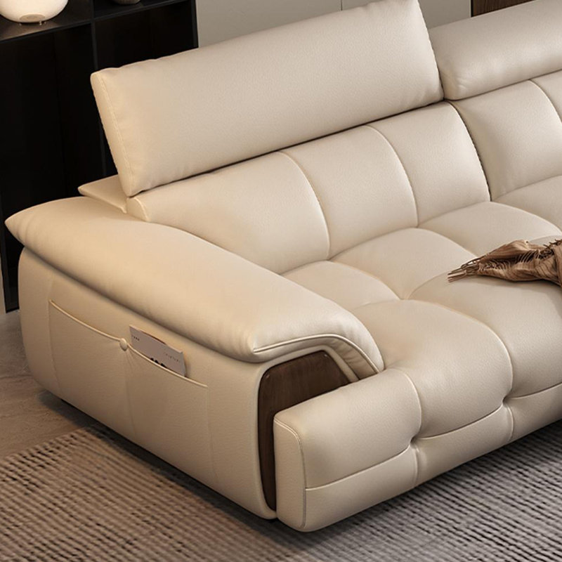 Canapé à rangée droite minimaliste léger de luxe italien, H 33,85 po x l 86,61 po x P 44,88 po