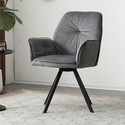 Rinki 50cm H Velvet Upholstered Metal Armchair
